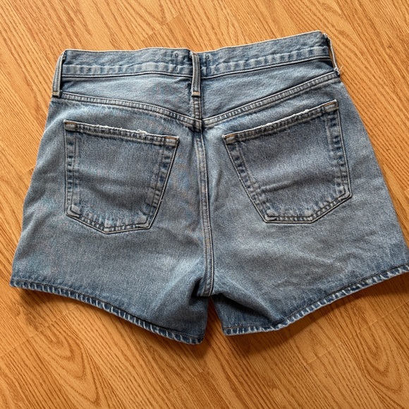 Agolde Parker Long Classic Blue Jean Shorts Size 27 - Picture 4 of 11